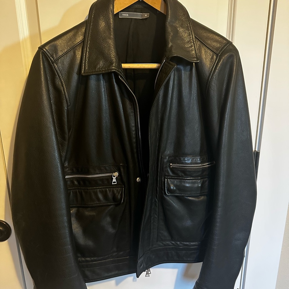 Vince Black Leather Jacket